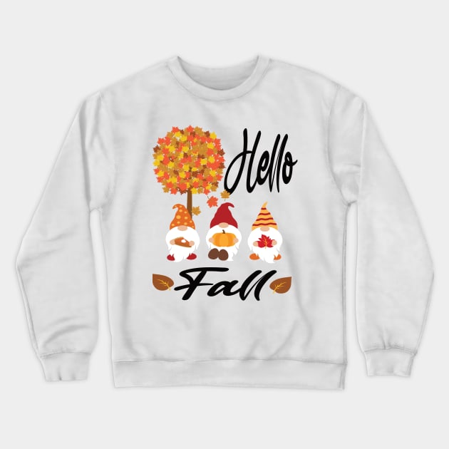 Hello fall 2020 gnomes lovers gift Crewneck Sweatshirt by DODG99